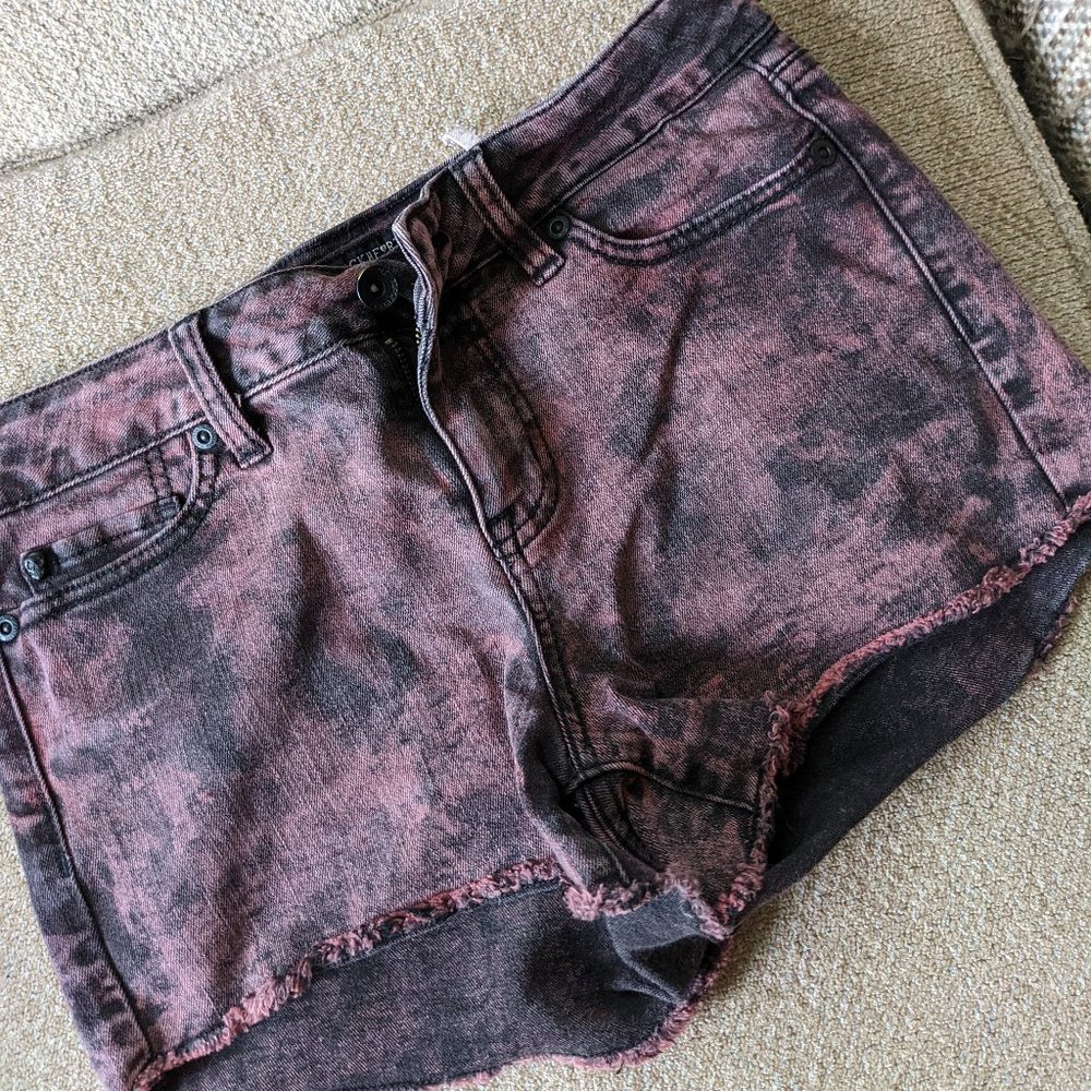 Red and Black Tie Dye Shorts, Size 3 / Small